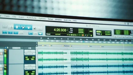 Horizontal video: Close up sound processing software on a screen 4985367. Duration: 10 seconds. Resolution: 3840x2160
