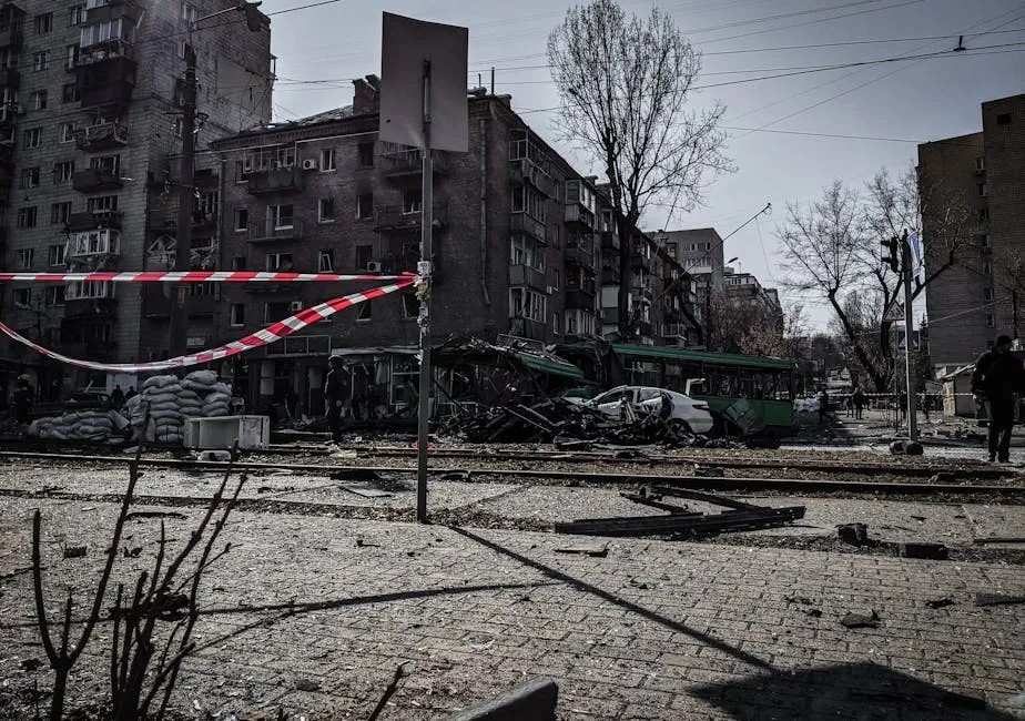 War Destruction in Ukrainian City