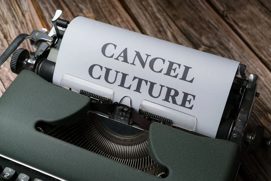 A typewriter with the word cancel culture written on it