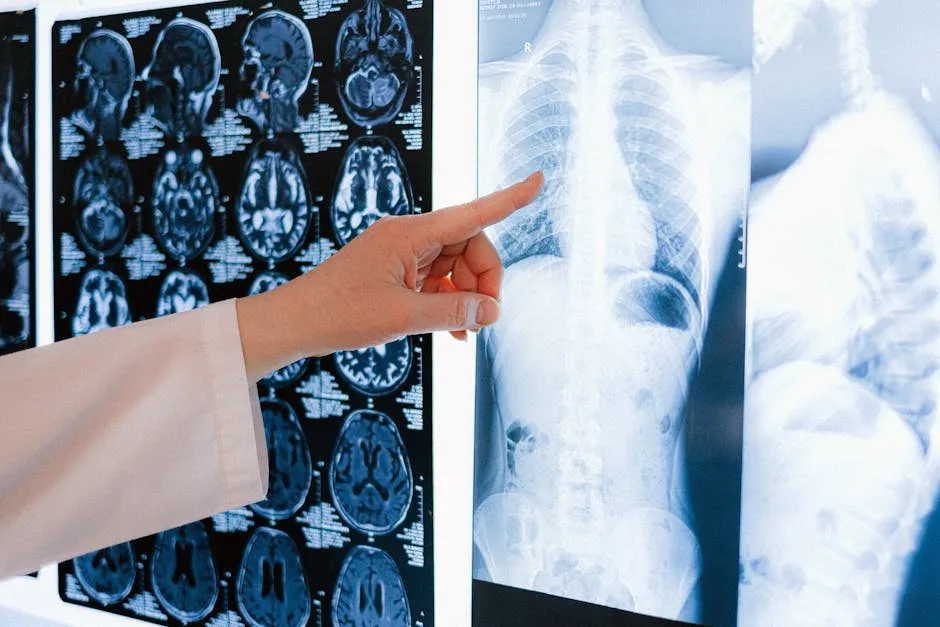 Woman Pointing at X Ray Picture 