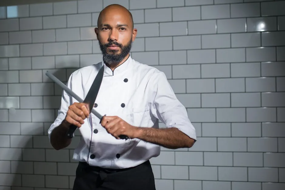 A Chef Holding a Knife