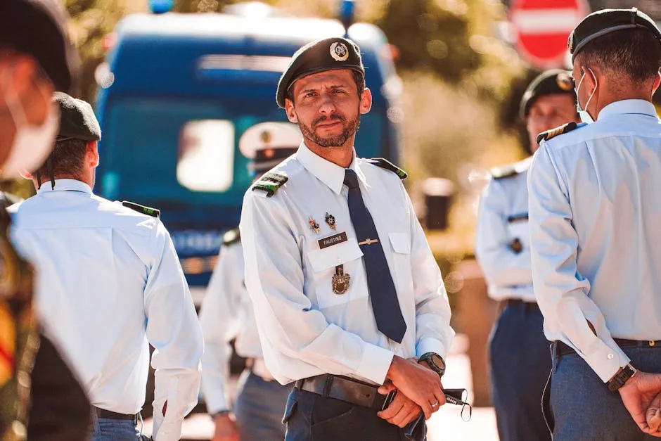 Uniformed Policemen on the Street