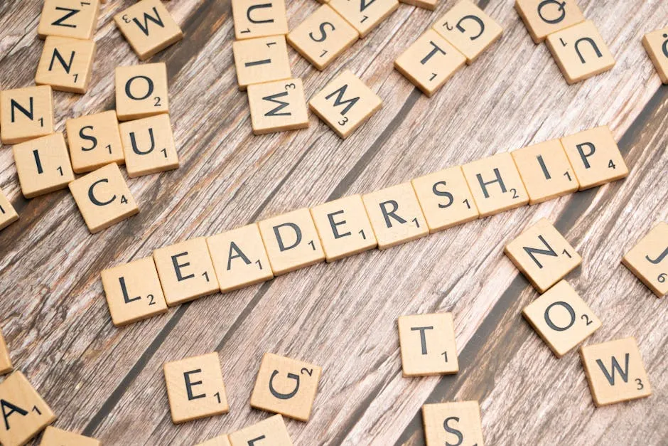 The word leadership spelled out in scrabble letters