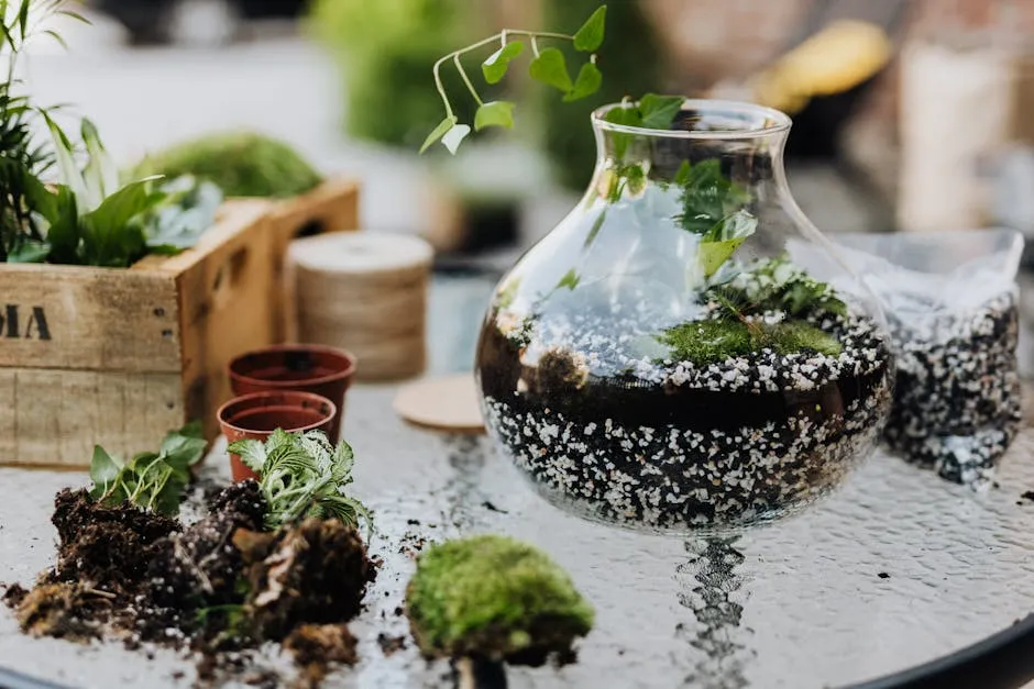 Green Plants Inside a Terrarium