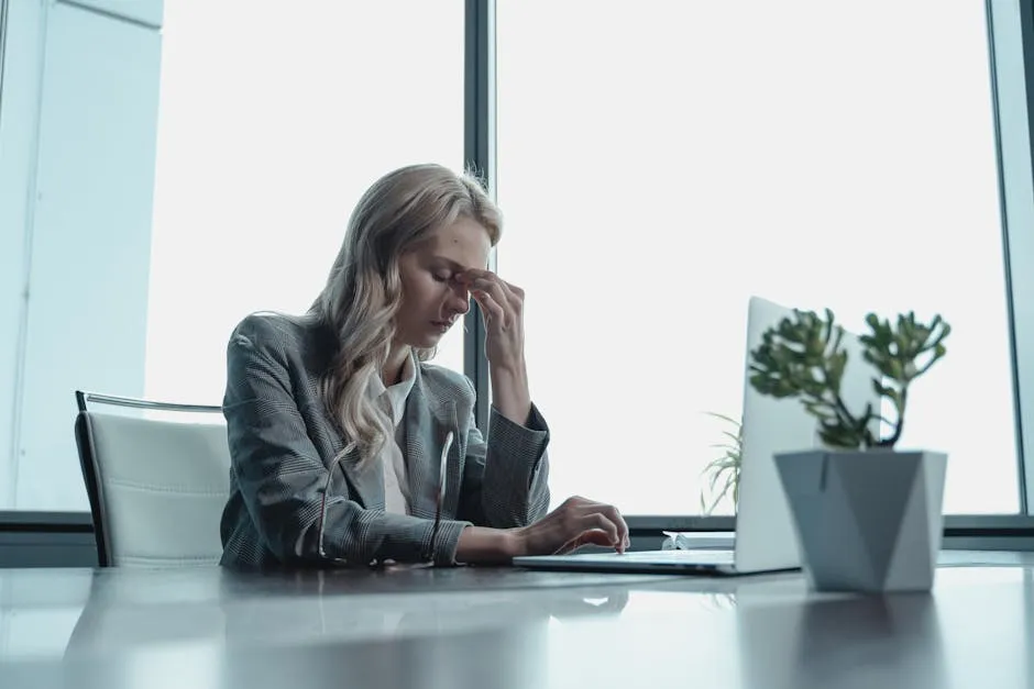 Woman Stressed at Work