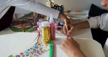 Horizontal video: Children making arts and crafts 5789814. Duration: 38 seconds. Resolution: 4096x2160