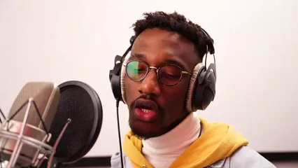 Horizontal video: Man singing in the music studio 8135092. Duration: 13 seconds. Resolution: 1920x1080