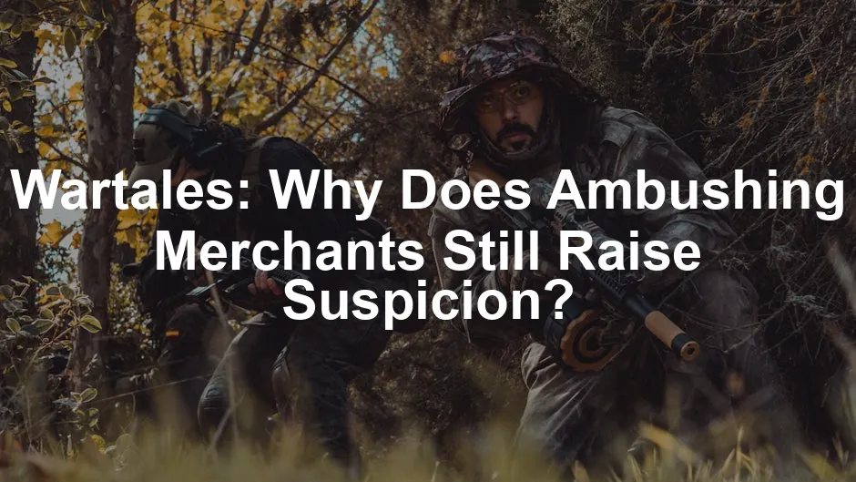 Featured image for Wartales: Why Does Ambushing Merchants Still Raise Suspicion?