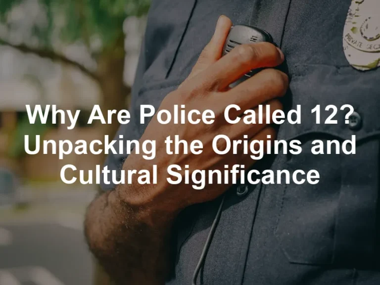 Featured image for Why Are Police Called 12? Unpacking the Origins and Cultural Significance