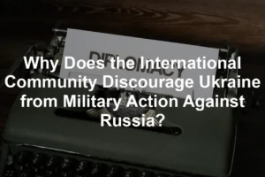 Featured image for Why Does the International Community Discourage Ukraine from Military Action Against Russia?