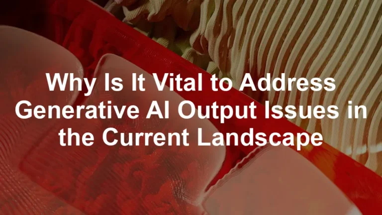 Featured image for Why Is It Vital to Address Generative AI Output Issues in the Current Landscape