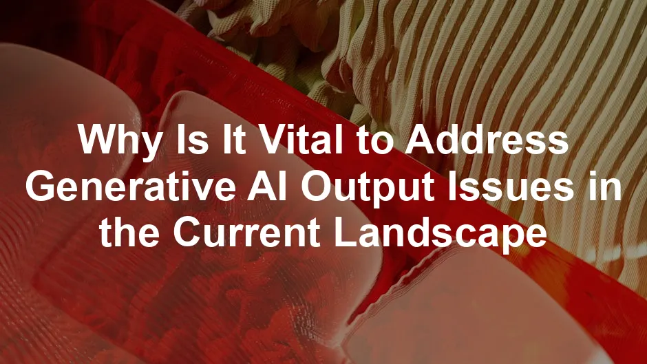 Featured image for Why Is It Vital to Address Generative AI Output Issues in the Current Landscape