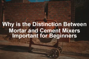 Featured image for Why is the Distinction Between Mortar and Cement Mixers Important for Beginners