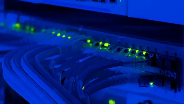 Horizontal video: Blue colored cables 1085656. Duration: 24 seconds. Resolution: 3840x2160