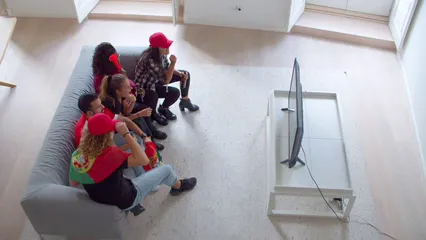 Horizontal video: Friends celebrating with portugal flag 6104308. Duration: 30 seconds. Resolution: 3840x2160