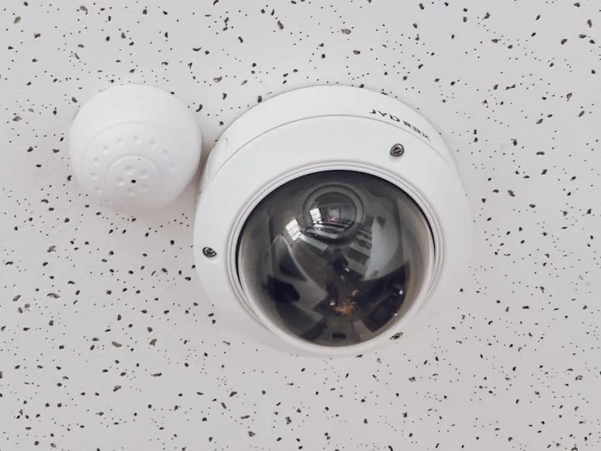 A Round White Cctv Camera