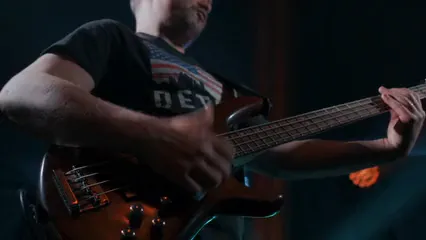 Horizontal video: A band performing in a concert 7722745. Duration: 10 seconds. Resolution: 3840x2160