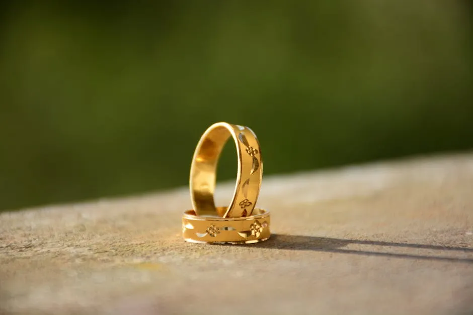 Close-Up Photo of Golden Rings