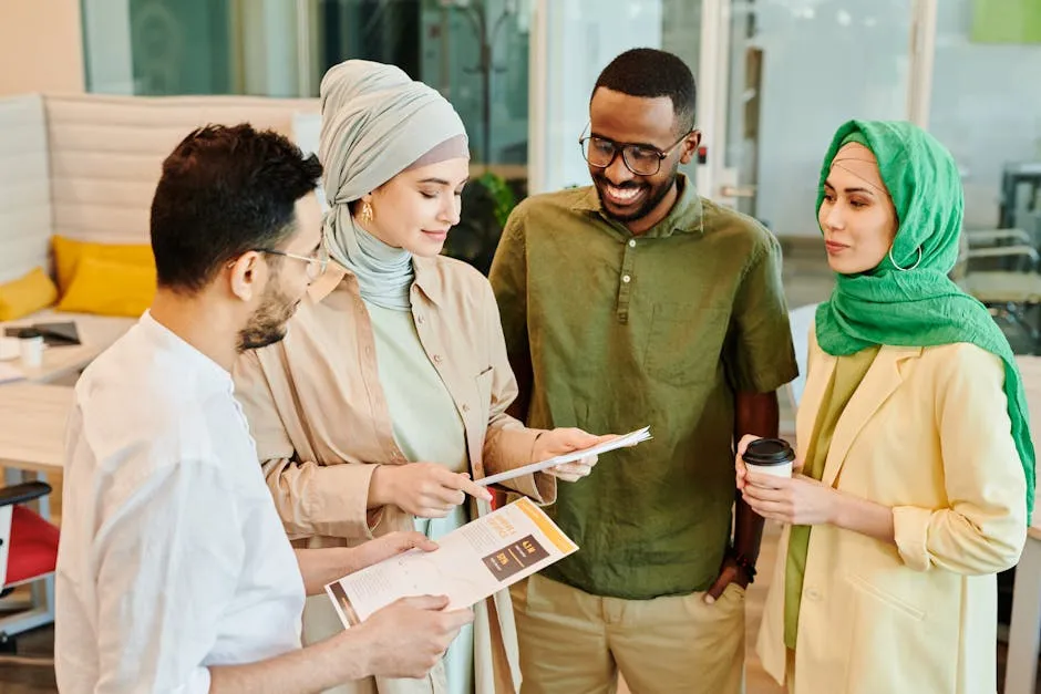 Men and Women Having a Discussion at the Office