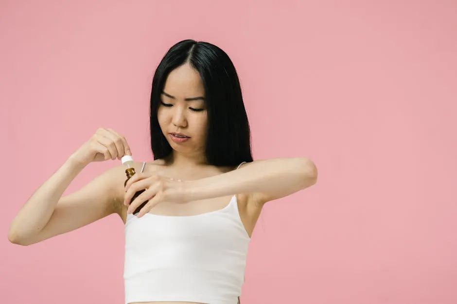 Woman holding beauty product in hands