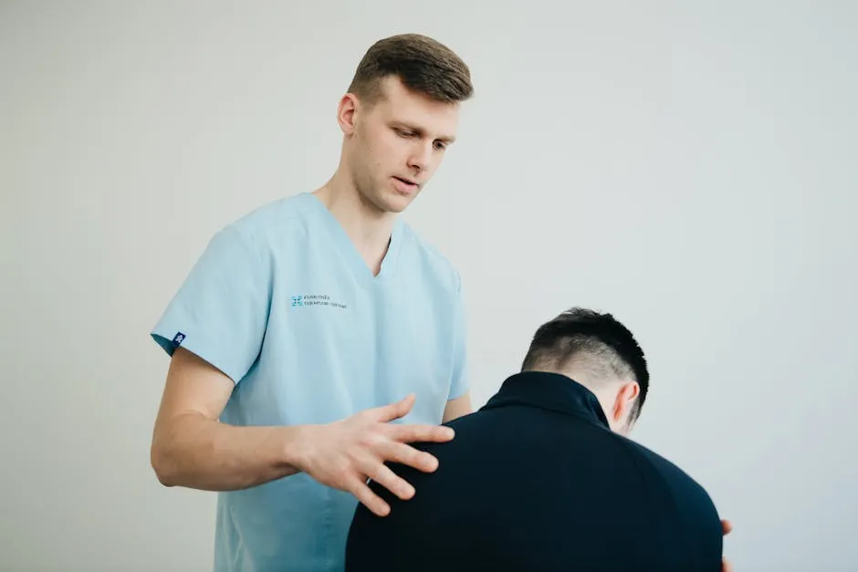 Physiotherapist Standing over Patient