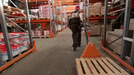 Horizontal video: Men warehouse work loading 4291725. Duration: 14 seconds. Resolution: 3840x2160