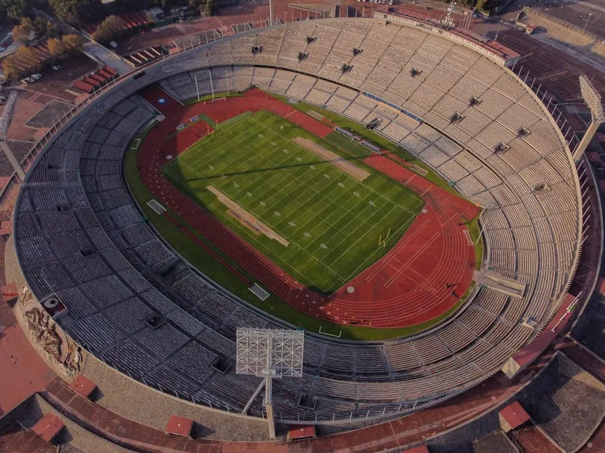 Sports Stadium with American Football Field