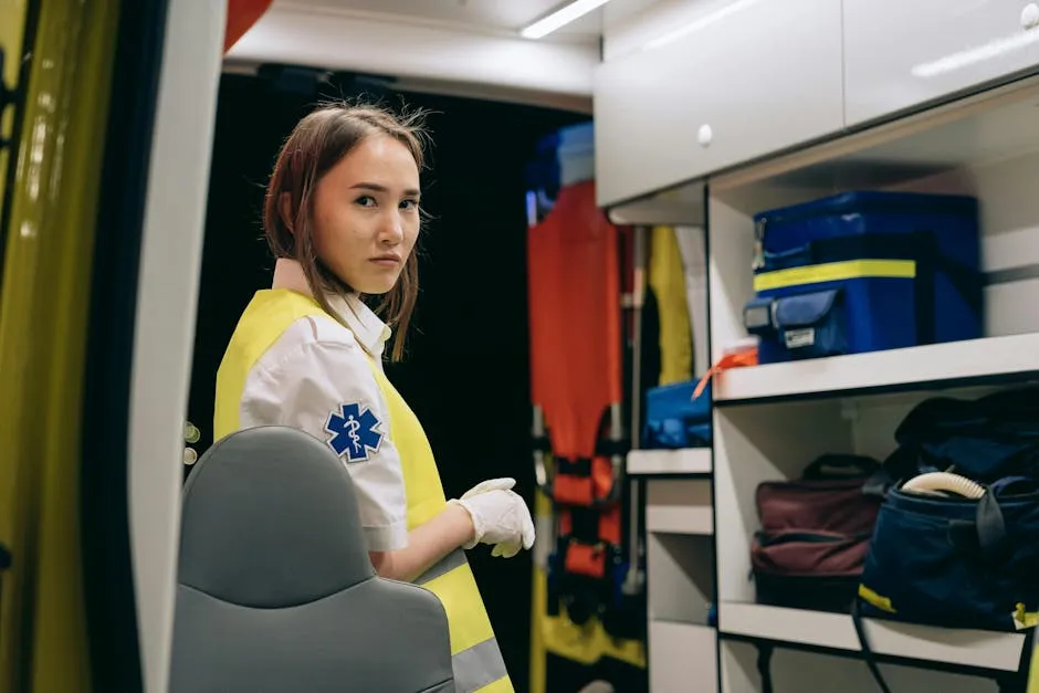Paramedic Standing in Ambulance