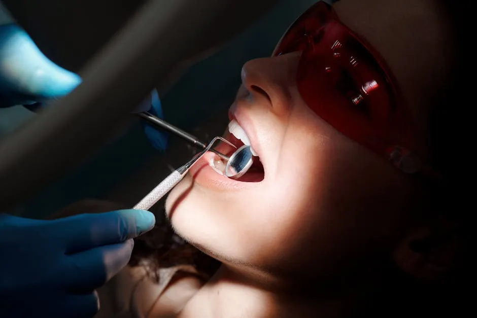 A Dentist Checking a Woman's Mouth