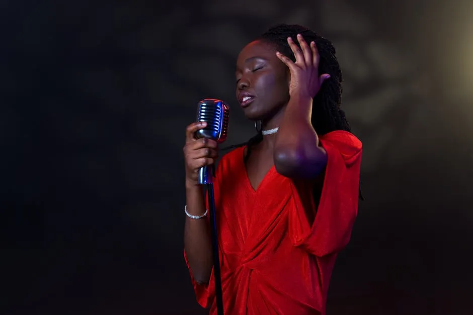 A Woman Holding a Microphone