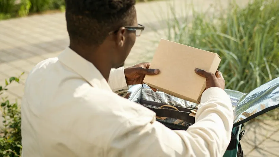 A Man Holding a Box