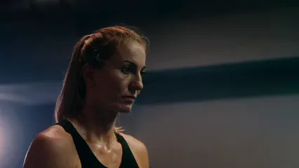 Horizontal video: Sweating woman looking at the camera 9945188. Duration: 15 seconds. Resolution: 3840x2160