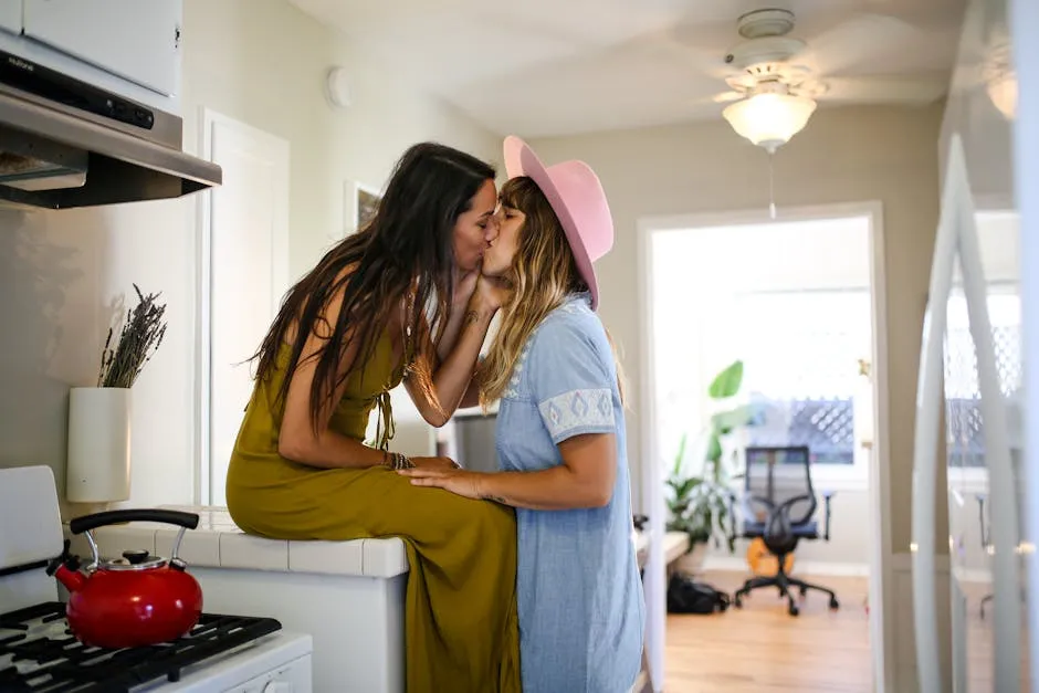 Romantic Couple kissing each other