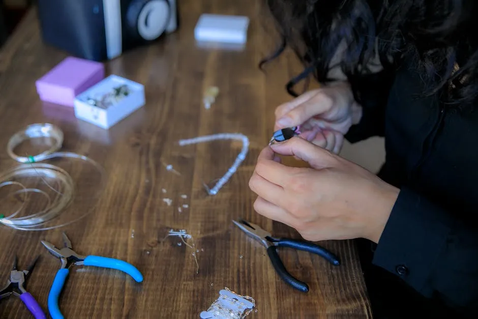 Side View on Making Necklace