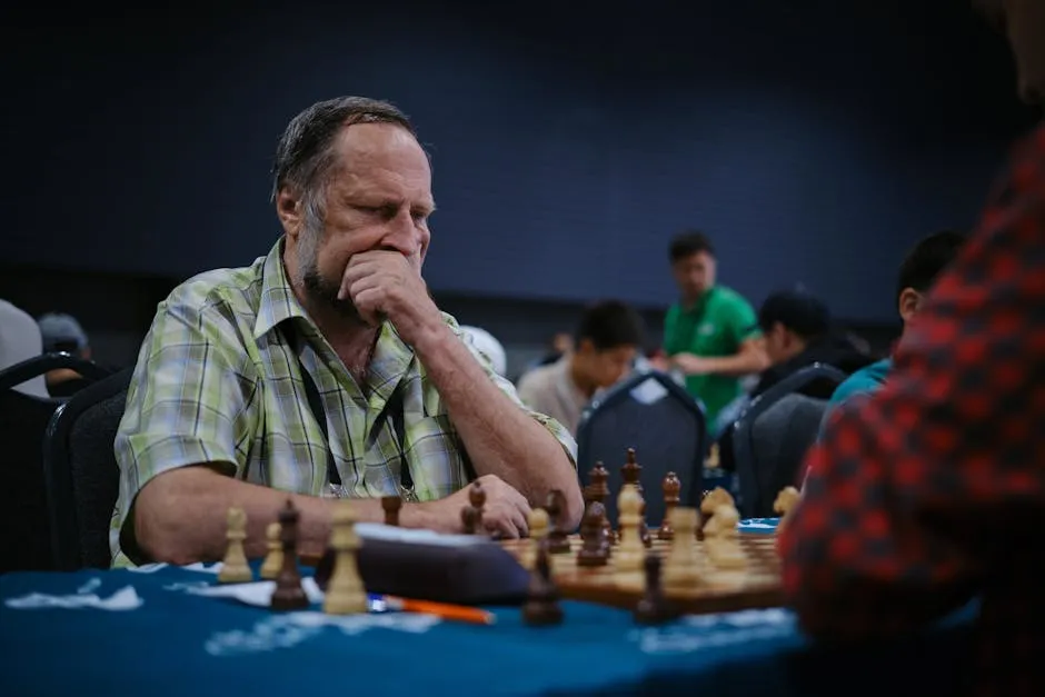 Intense Chess Match in a Competitive Setting