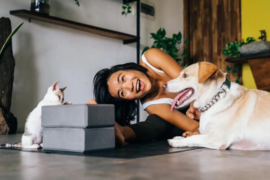 A Woman Doing Yoga at Home 