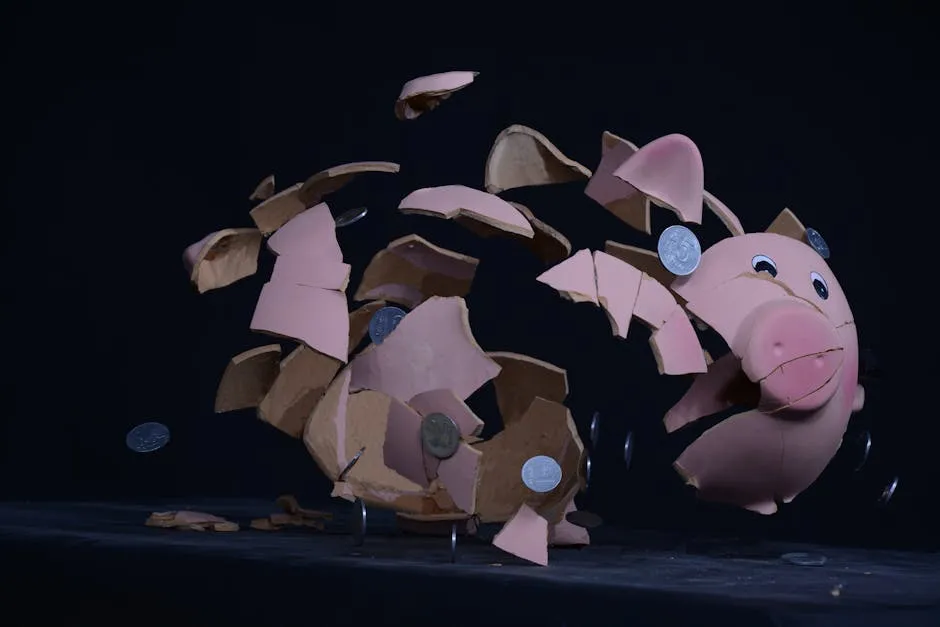 Shattered Pink Piggy Bank