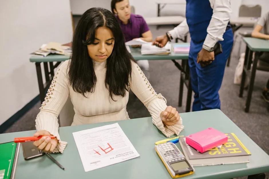 Student Getting A+ Mark in Her Exam
