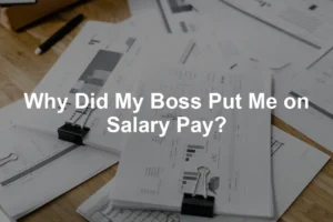 Featured image for Why Did My Boss Put Me on Salary Pay?